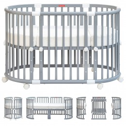 Florence Multifunction Baby Crib and Bed Grey