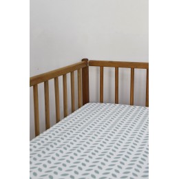Cot/Crib sheet- Leaf (Mint)