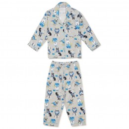 Dogs Print Cotton Flannel Long Sleeve Kid's Night Suit