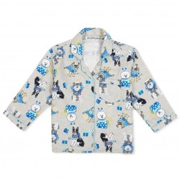 Dogs Print Cotton Flannel Long Sleeve Kid's Night Suit