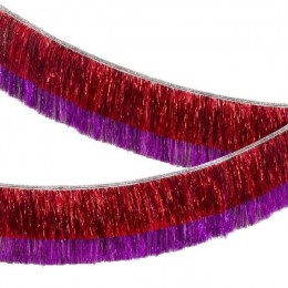 Red and Pink Tinsel Garland