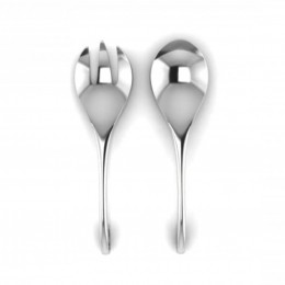 Sterling Silver Baby Spoon and  Fork Set - Curved Loop