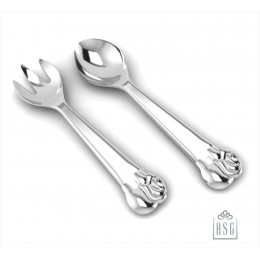 Sterling Silver Baby Spoon and Fork Set - The Elephant Set
