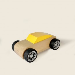 WHEELS - Wooden Toy Car - Race Yellow