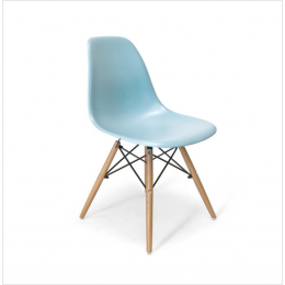 Kids Chair Blue With Wood Base