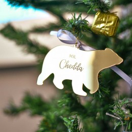 Gold Polar Bear Ornament
