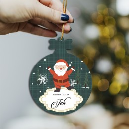 Merry Santa Printed Ornament