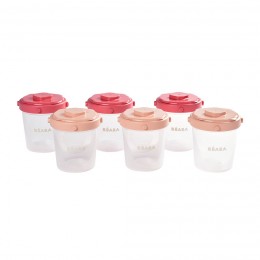 Set of 6 Clip Portions - 2nd age/200ml - Pink