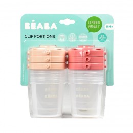 Set of 6 Clip Portions - 2nd age/200ml - Pink