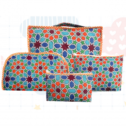 Abstract Flowers Bag Set - Set of 4