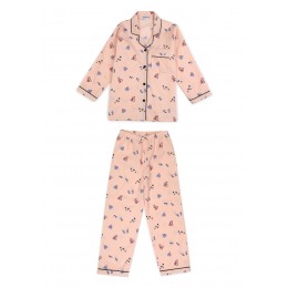 Bags and Shoes Print Long Sleeve Kids Night Suit