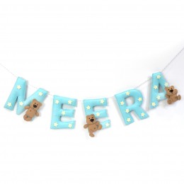 Personalized Teddy and Star Bunting  |Price Per Alphabet