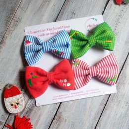 Candy Gingham Bow Clips (Set of 4)