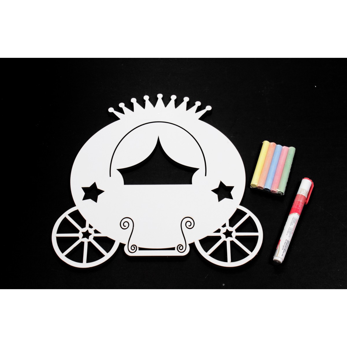 Chalkboard + WhiteBoard -Princess Cart