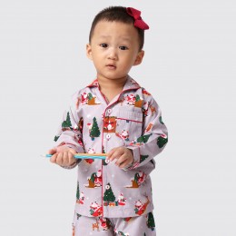 Santa At Home Pajama Set - Grey - Kids