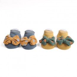 Yellow & Blue Baby Bow 3D Sock - 2 pack
