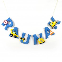 Personalized Construction Theme Name Bunting | Price Per Alphabet