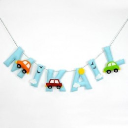 Personalized Car Name Bunting - Light Blue | Price Per Alphabet